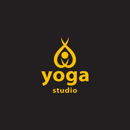 yoga abstract logo vector imageのイラスト素材