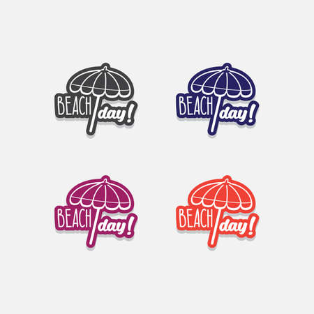 sticker svg of summer beach holiday vector imageのイラスト素材
