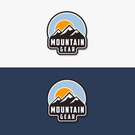 mountain gear logo template vector imageのイラスト素材