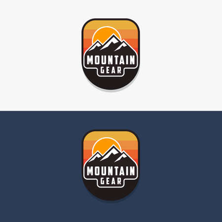 mountain gear logo template vector imageのイラスト素材