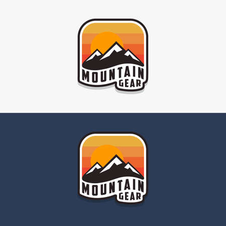 mountain gear logo template vector imageのイラスト素材