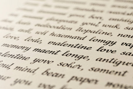 Calligraphy letter detail features romantic writing ideal for valentine or anniversary themes illustrating nostalgia and affection.の素材