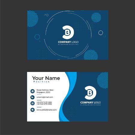 company business card with style blueのイラスト素材