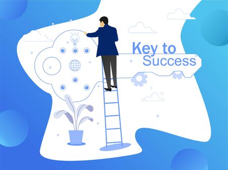 People go for the key to successのイラスト素材