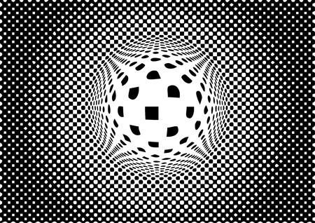 Optical illusion monochrome abstract background. Use for your design, cards, invitation, wallpapers, pattern fills, web pages elements, background.のイラスト素材