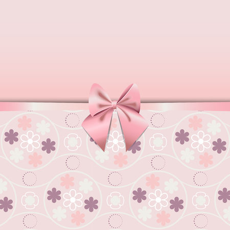 Rose Quartz flower seamless pattern. Decorated with ribbon and bow cute. Beautiful classic design is perfect for valentine day, birthday or woman day. swatches included.のイラスト素材