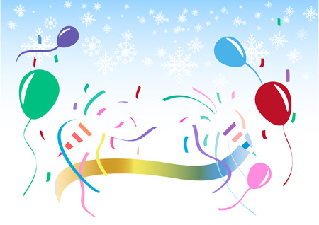Fun party celebration with colorful decoration. Vector background.のイラスト素材