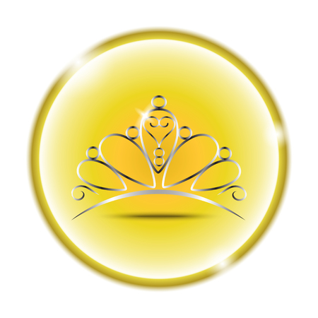 Gold tiara beautiful shining, vector illustration.のイラスト素材