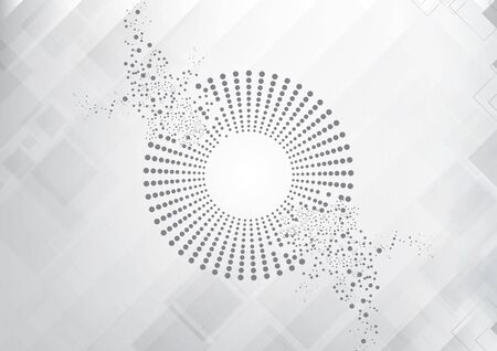 Light Grey Abstract Circle Technologyのイラスト素材