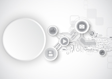 Grey Modern Icon Circuit Technologyのイラスト素材