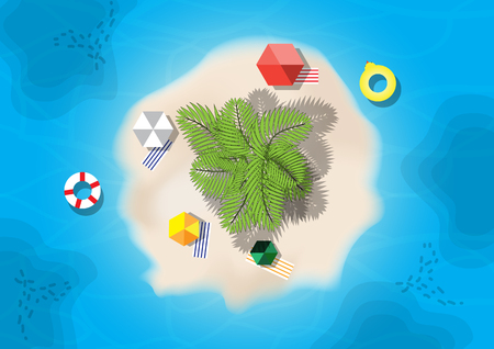 Top Tree Palm Island View , Aerial View Vectorのイラスト素材