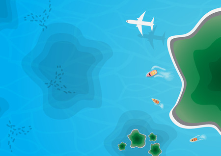 Top Island View , Aerial View Vectorのイラスト素材