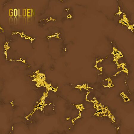 Brown marble with gold foil texture   pattern background. Abstract  texture can be used wallpaper decoration element. pattern swatches included in file.のイラスト素材