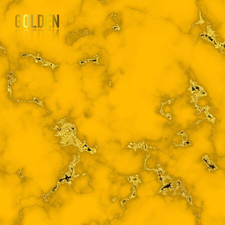 Yellow marble with gold foil texture   pattern background. Abstract  texture can be used wallpaper decoration element.のイラスト素材