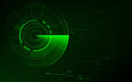 Radar scan searching concept abstract technology background, Digital communication various network system computer design.のイラスト素材