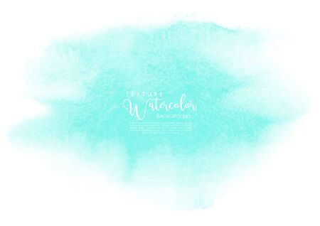 Hand-painted background mint watercolor texture, isolated on white background, Abstract artistic used as being an element in the decorative design of invitation, cards, cover or banner.のイラスト素材