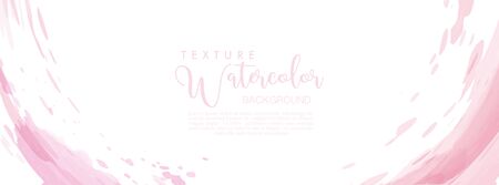 Abstract light pink surface of watercolor texture for banner background. Stain artistic vector used as being an element in the decorative design of header, brochure, poster, card, cover or banner.のイラスト素材