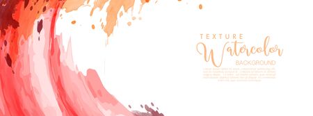 Abstract colorful surface of splash watercolor texture for banner background. Stain artistic vector used as being an element in the decorative design of header, brochure, poster, card, cover, banner.のイラスト素材