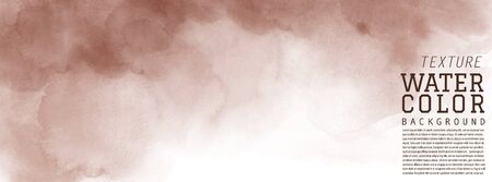 Abstract chocolate brown surface of watercolor texture for banner background. Stain artistic vector used as being an element in the decorative design of header, brochure, poster, card, cover or banner.のイラスト素材