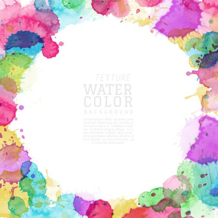 Abstract surface of Multicolored splash watercolor blot. Artistic hand-painted vector, element for banner, poster, card, cover, brochure.のイラスト素材