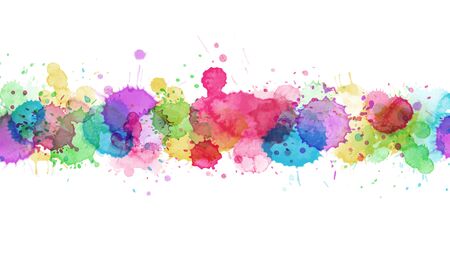 Abstract surface of Multicolored splash watercolor blot. Artistic hand-painted vector, element for banner, poster, card, cover, brochure.のイラスト素材