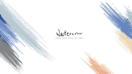 Abstract background minimal design with earth tone watercolor paintbrush. Artistic watercolor splash vector used as being an element in the decorative design of card, banner, brochure.のイラスト素材