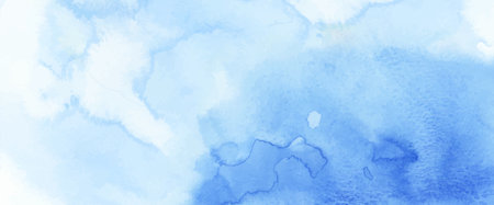 Abstract light blue watercolor for background. Stain artistic vector are used as an element in the decorative design of header, brochure, poster, card, cover, or banner.のイラスト素材