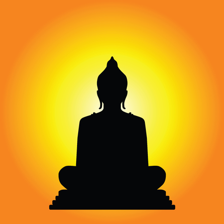 buddha silhouette in vectorのイラスト素材