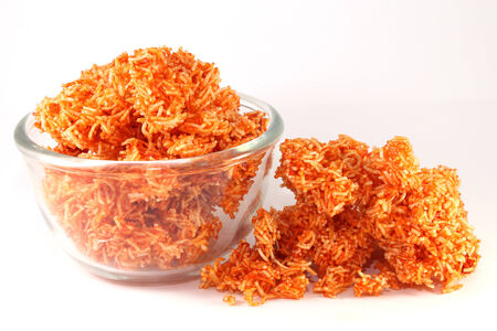 Red Sweet crispy noodlesの写真素材