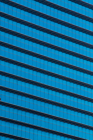 Blue modern office window backgroundの写真素材
