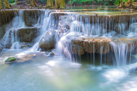 Water fall in spring season, Thailandの写真素材