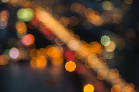 Sathon Bridge bokeh effect of Bangkok City view, Thailandの写真素材