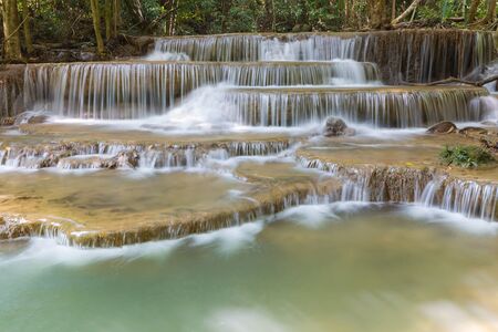 Deep forest waterfalls in National park of Thailandの写真素材