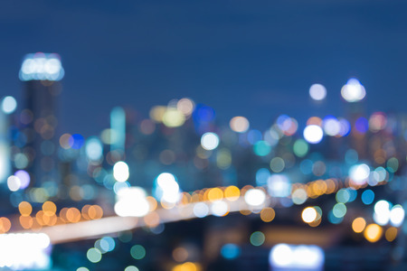 Cityscape and highway night view, abstract blur bokeh backgroundの写真素材