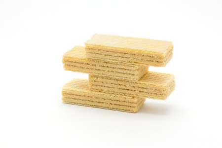 Sweet Vanilla wafer on white backgroundの写真素材