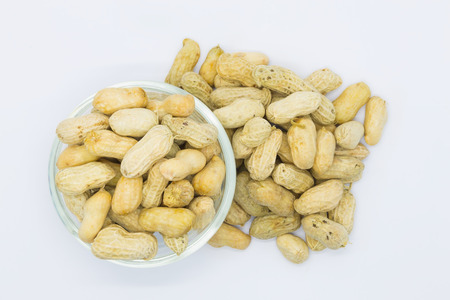 Stream peanut on white backgroundの写真素材