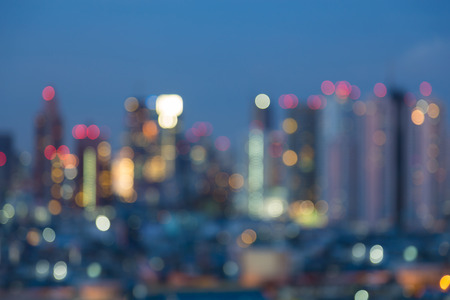 Abstract blurred bokeh multiple color city light at nightの写真素材