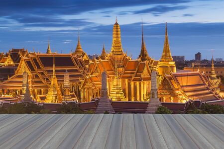 Opening wooden floor, Golden Thailand Grand palaceの写真素材