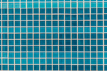 Green mosaic tile wall, backgroundの写真素材