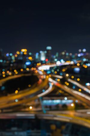 Defocused city road intechanged night viewの写真素材