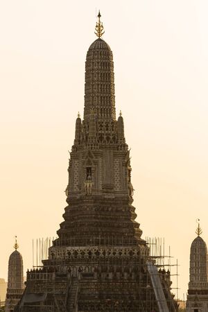 Close up Temple of Dawn or Arun temple, Landmark of Bangkok Thailandの写真素材