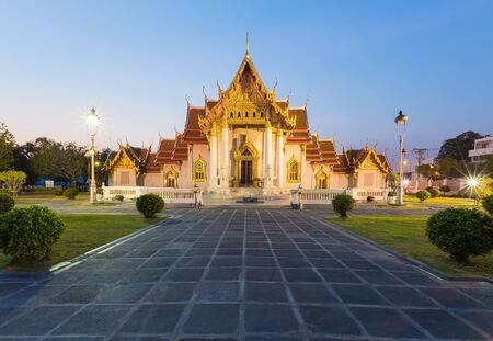 Marble Temple, Thailand Landmark, the most tourist destination in Bangkokの写真素材