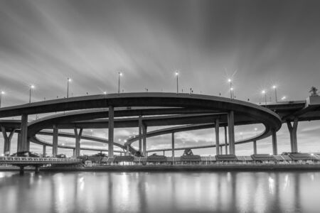 Black and White, Round highway interchange waterfront