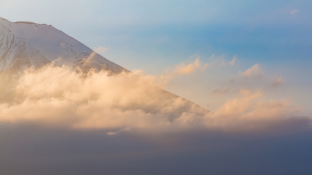 mount close up with sunset toneの写真素材