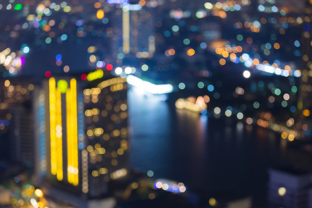City blurred bokeh light night view, abstract backgroundの写真素材