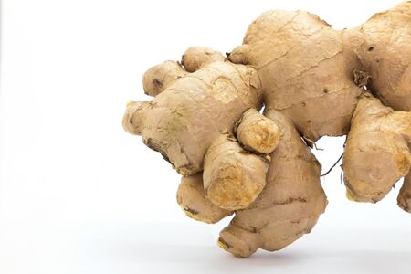 Fresh Ginger on white backgroundの写真素材