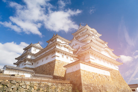 Himeji castle world heritage historic landmark, Kyoto Japan landmarkのeditorial素材