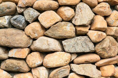 Rock wall outdoor decorated, background and textureの写真素材