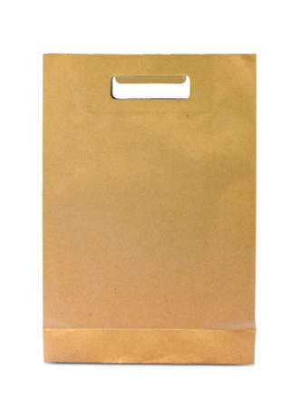   blank brown paper bag isolated on white backgroundの写真素材