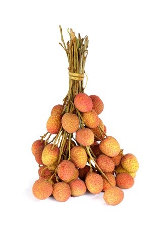 Lychees on white backgroundの写真素材